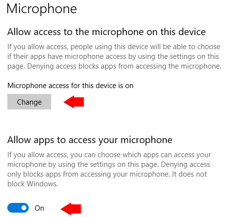 Microphone allow access