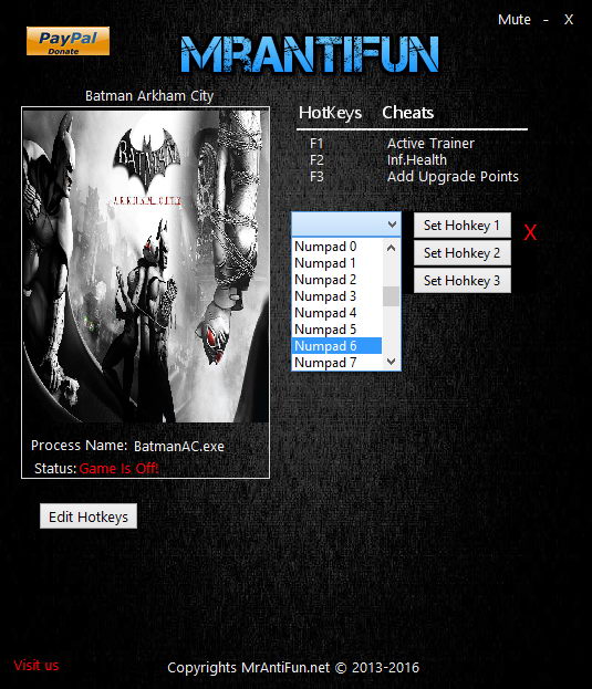 Batman Arkham City PC Trainer (+2) [1.1.0.0] MrAntiFun + Saúde Infinita