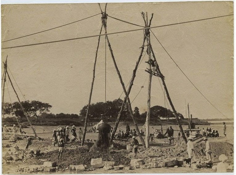 Railway Bridge Construction in India - c1890's