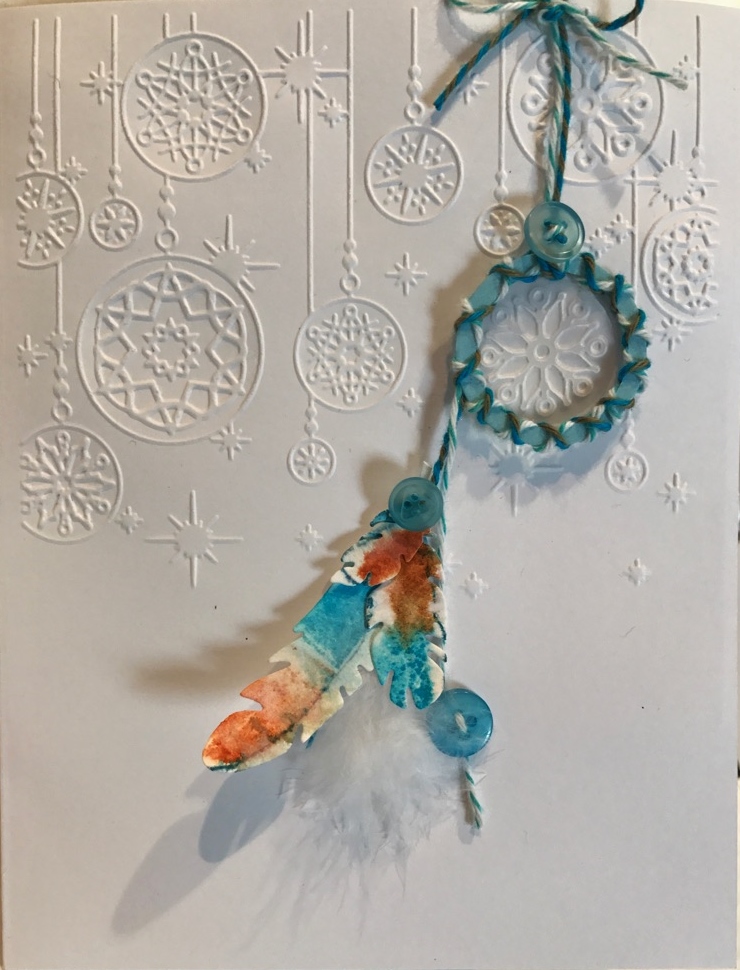 Fairy rocks and things winter dream catcher card