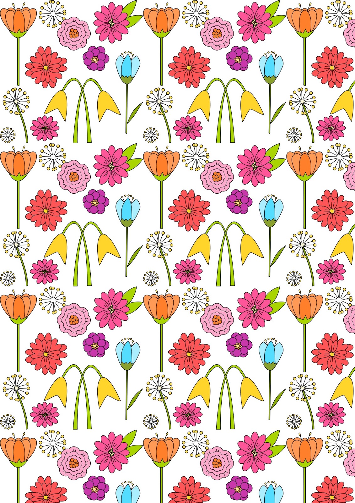 Free Digital Spring Scrapbooking Paper Ausdruckbares Geschenkpapier