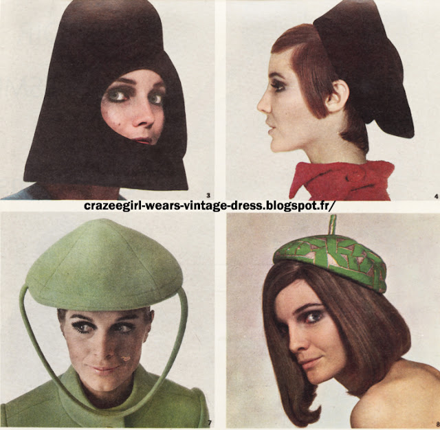 Maggy Rouff Pierre Cardin  Christian Dior 1966 60s 1960 hat beret cap