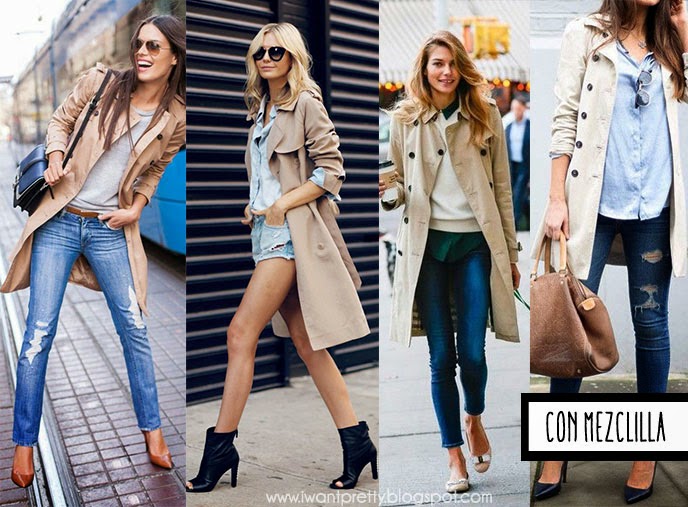 I want pretty: LOOK-¿Cómo usar una gabardina o trench coat? Ideas de outfits .