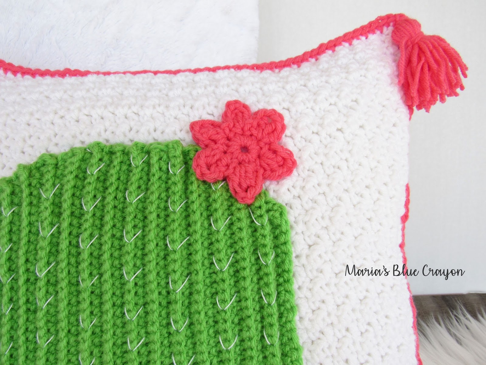 Spring Blog Hop Festive Cactus Pillow Cover Free Crochet