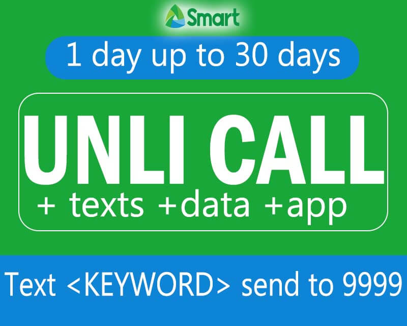 Unli Call Promo for Smart - 20, 30, 50, 100, 350 up to 500 ...