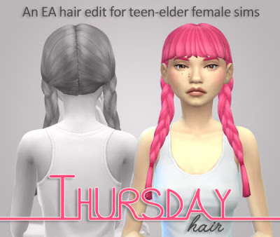 braided hair the sims 4 cc