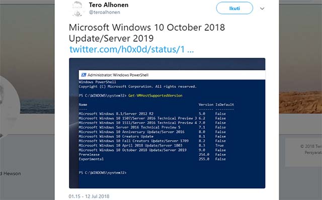 Benarkah Windows 10 Berikutnya Bernama Oktober 2018 Update (Versi 1809)? Benarkah Windows 10 Berikutnya Bernama Oktober 2018 Update (Versi 1809)?