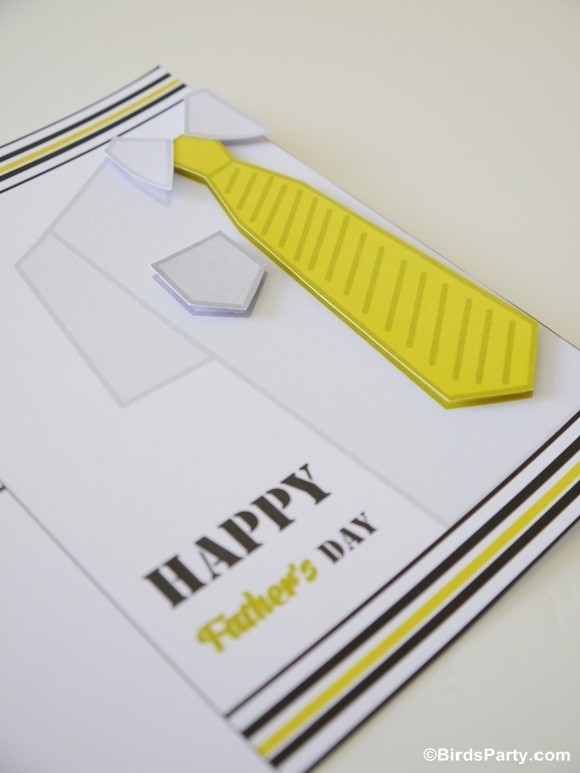Free Printable Happy Father's Day 3D Card - BirdsParty.com