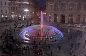 The Piazza de Ferrari in the centre of Genoa is always a hub of lively activity
