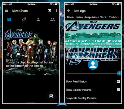 BBM Mod Avengers v2.13.1.14 Apk Terbaru Gratis BBM Mod Avengers v2.13.1.14 Apk Terbaru Gratis