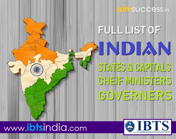 Full List of Indian States, Capitals & their Chief Ministers