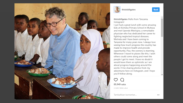 Foto pertama Bill Gates di Instagram