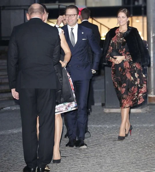 Princess Victoria wore Camilla Thulin dress, Princess Madeline wore By Malina Elsa fur jacket and Christian Louboutin pumps