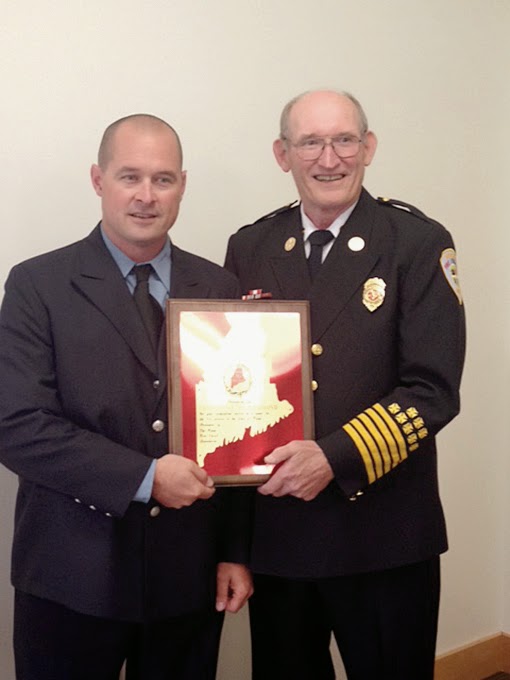 The Windham Eagle Chief Hammond awarded the Maine Fire Chiefs Association award By Michelle Libby