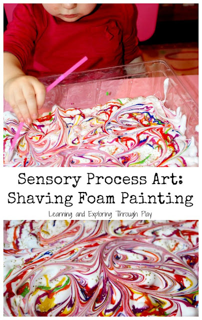 Process Art Sensory Shaving Foam Painting