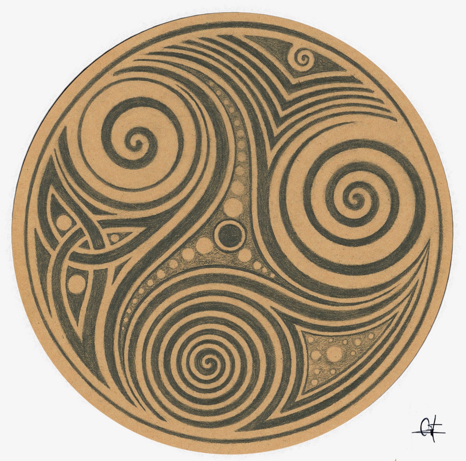 Ciondolo Oro 9k A Forma Di Cuore Con Simbolo Triskel Celtico – 10x16 Mm – Gioiello Talismano (Catena Esclusa) - 2