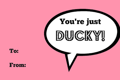 Pink Just Ducky printable Valentines from 504 Main