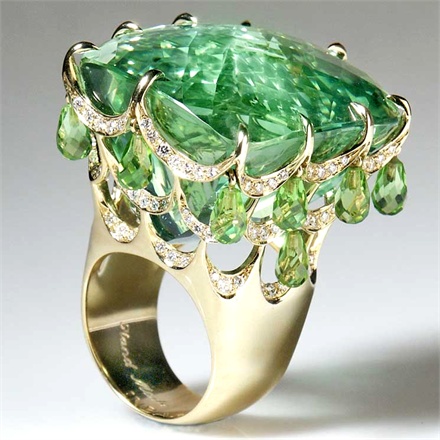 Nhẫn vàng Beryl Peridot Diamond Nhẫn vàng Beryl Peridot Diamond