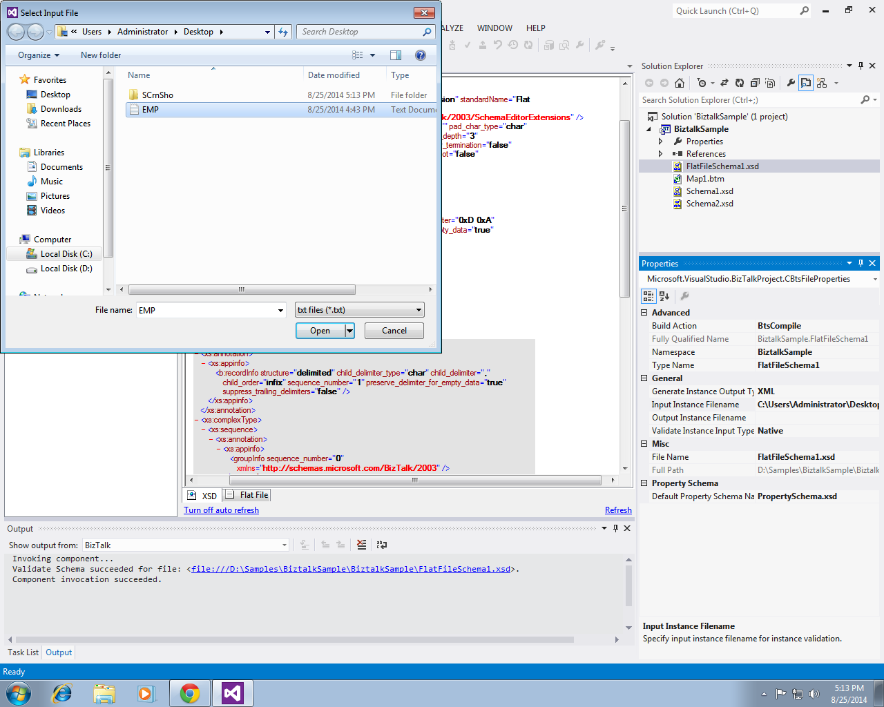 To Saurav Suman's Blog. Creating a flat file schema through a