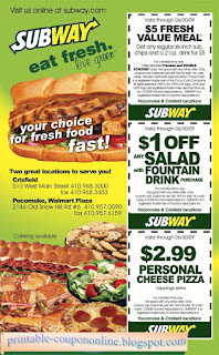 Free Printable Subway Coupons Free Printable Subway Coupons