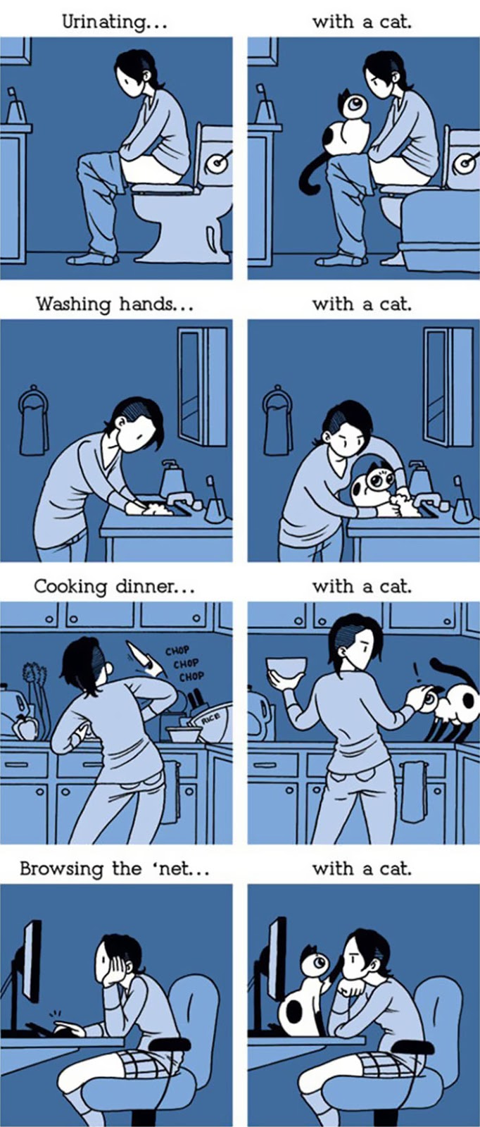 14 Funny Cartoons That Illustrate Living Alone VS Living With A Cat (Or More)