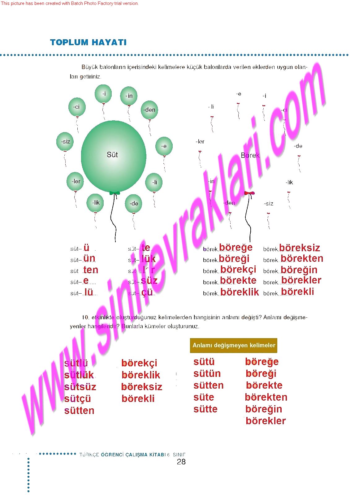 6.Sinif Turkce Doku Yayinlari Ogrenci Calisma Kitabi Sayfa 28 - Ders