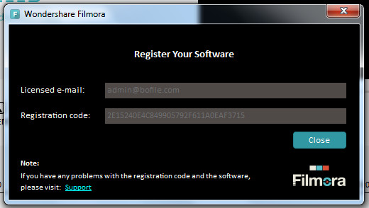 licensed email and registration code for wondershare filmora 2018