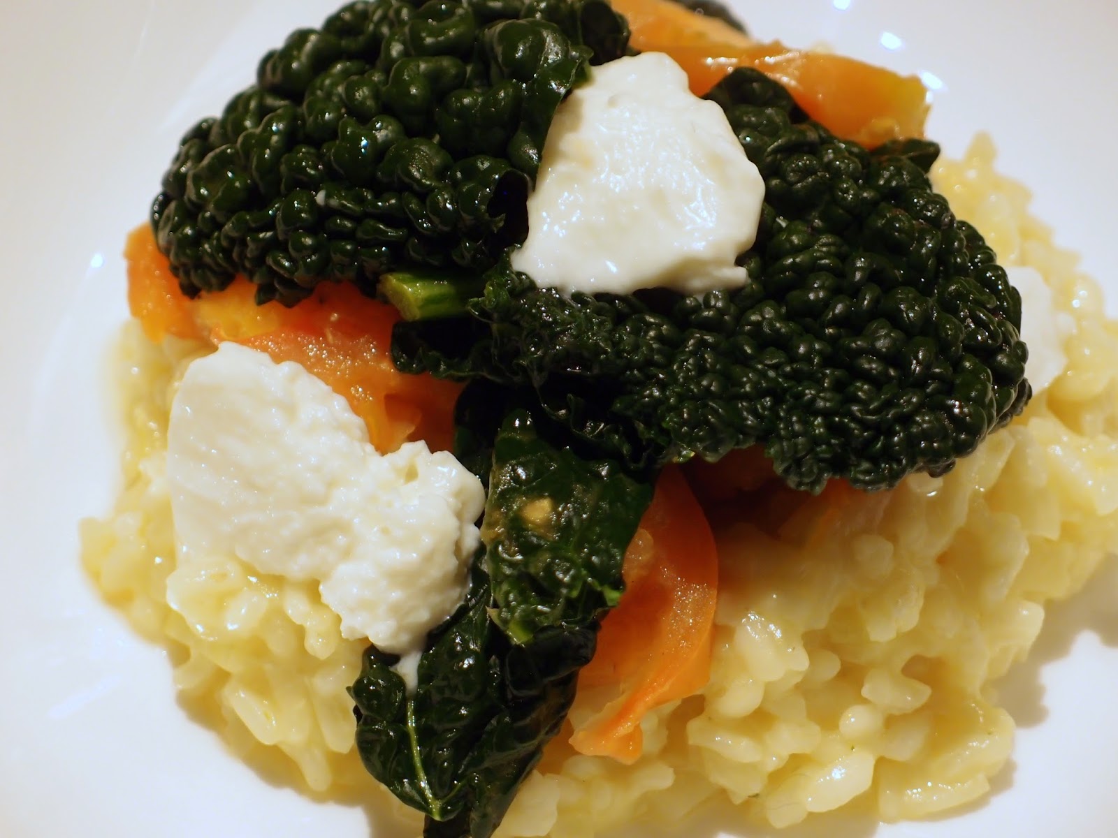 The VegHog White risotto with cavolo nero and heirloom tomatoes