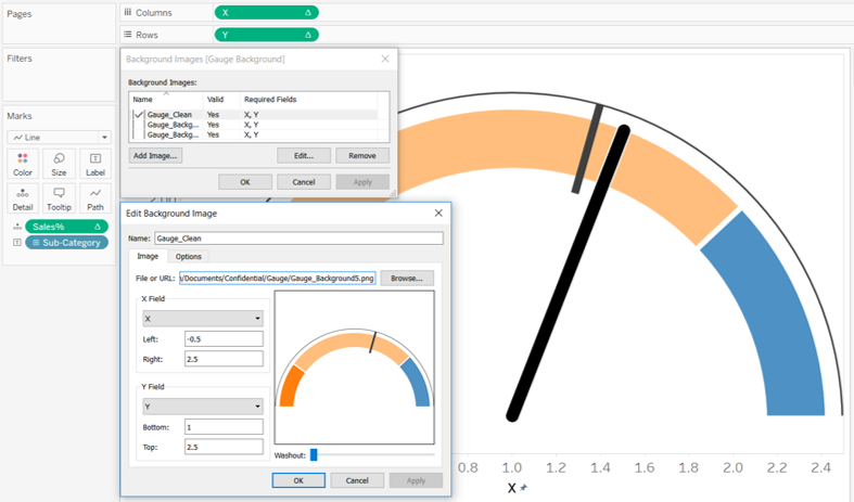 Tableau Speedometer Chart