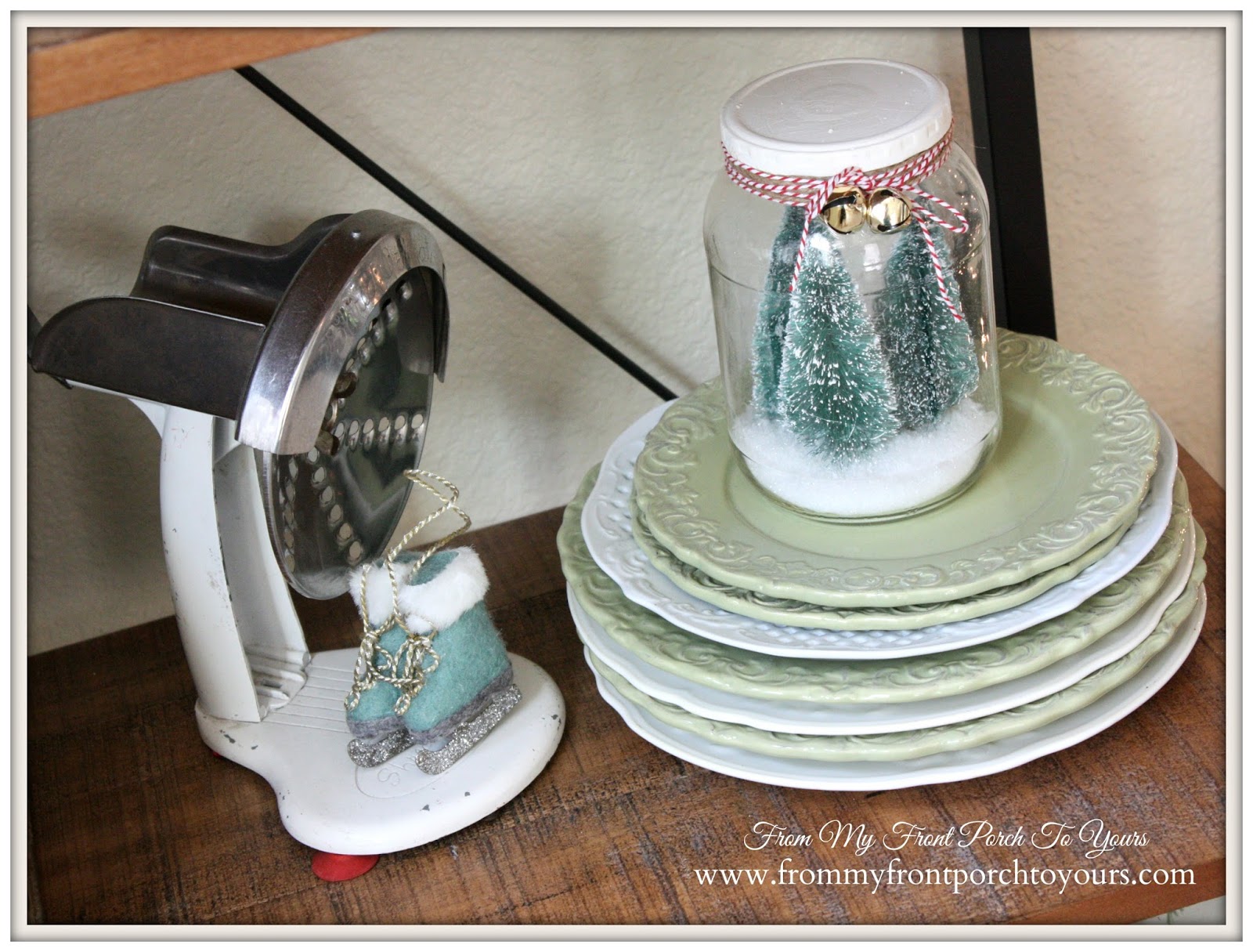 Christmas Vignette- French Farmhouse Christmas Kitchen- From My Front Porch To Yours