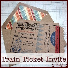 train ticket birthday party invitation