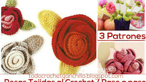 3 Patrones de Flores Tejidas al crochet