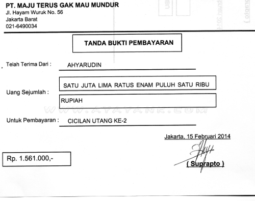 Membuat Sendiri Aplikasi Cetak Bukti Pembayaran Kwitansi