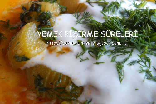 kabak yemeği pişirme süresi YEMEK PİŞİRME SÜRELERİ