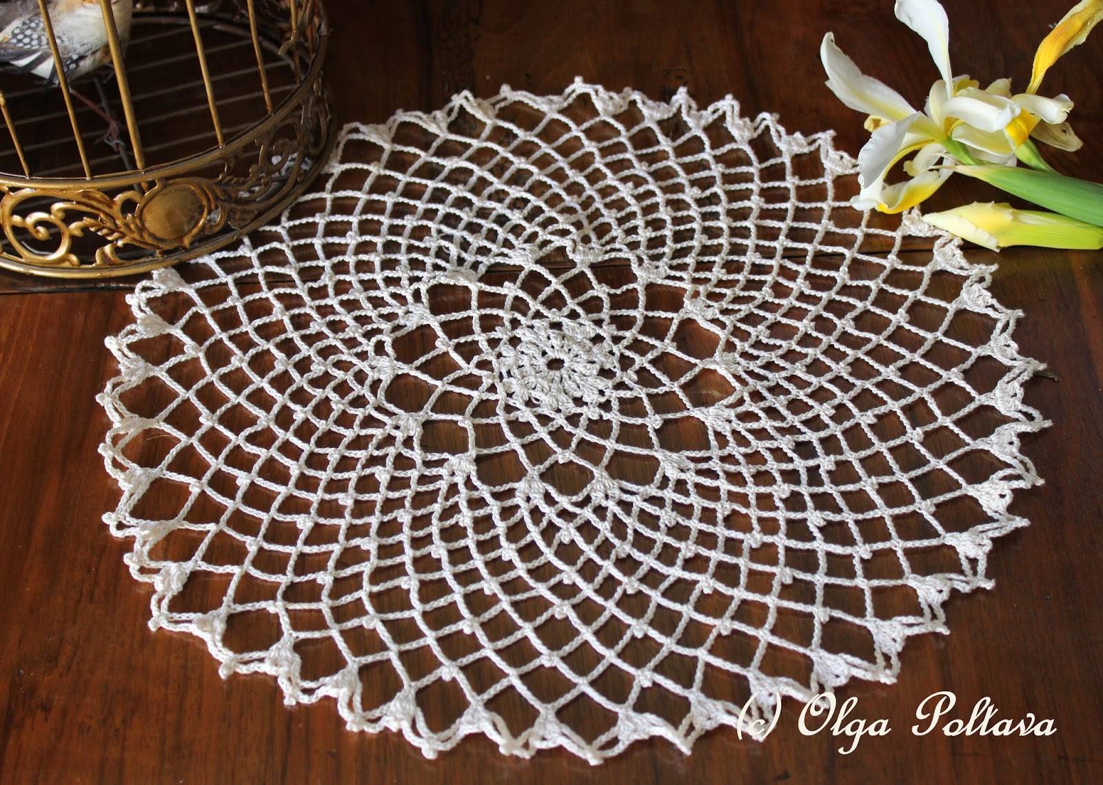 Lacy Crochet Clusters Chains And Picots Doily My Free Crochet Pattern