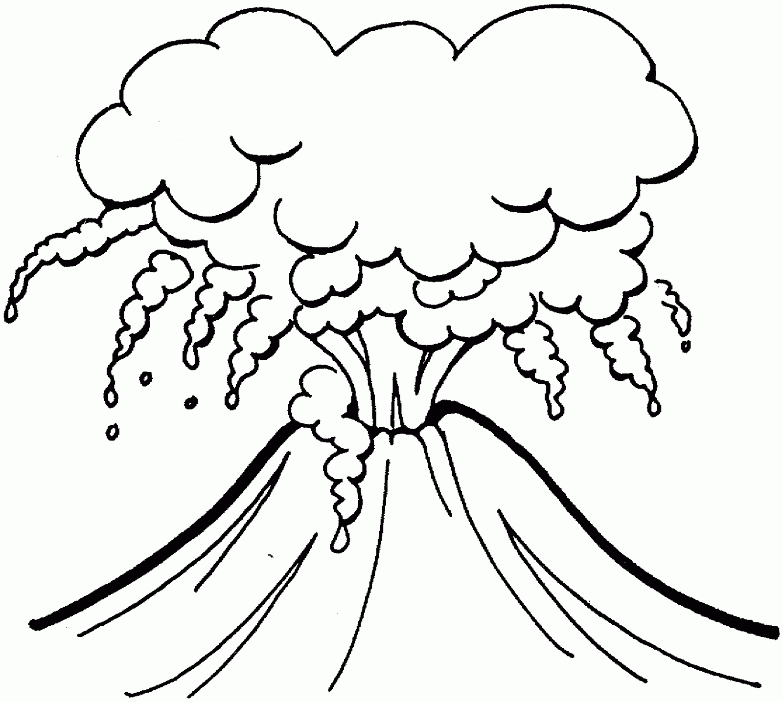 Simple Volcano Coloring Coloring Pages