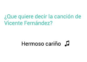 Significado de la canción Hermoso Cariño Vicente Fernández Chente.