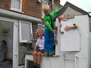 crew members climbing on the hovercraft