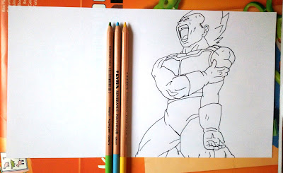 Drawing of Vegeta, arm broken by C18