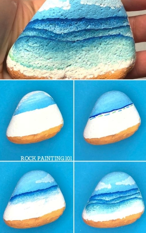 How to Paint Ocean on Rock