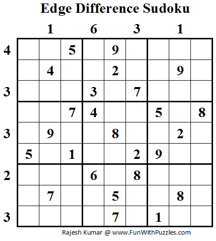 Edge Difference Sudoku (Daily Sudoku League #58)