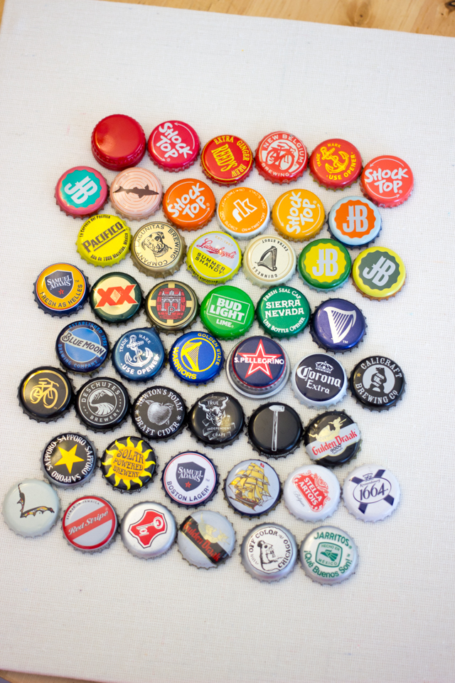  how to make bottle cap art pink stripey socks