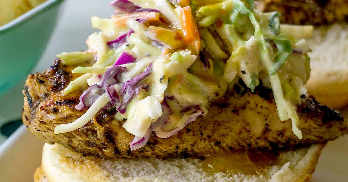 Jerk Chicken Sandwiches with Mango Chipotle Coleslaw Major Hoff Takes
