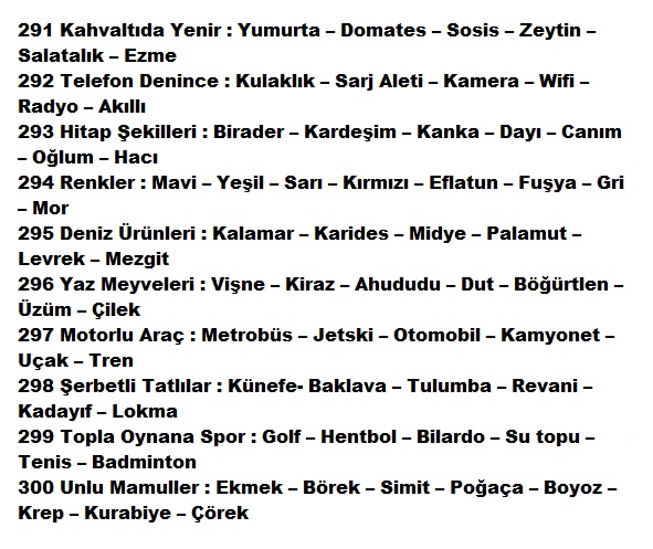 a word 293 hitap şekilleri, a word 294 renkler, a word 295 deniz ürünleri, a word 296 yaz meyveleri, a word 297 motorlu araç a word 293 hitap şekilleri, a word 294 renkler, a word 295 deniz ürünleri, a word 296 yaz meyveleri, a word 297 motorlu araç
