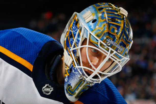 Jordan Binnington Unsigned Goalie Mask St-Louis 2018 Cup Year