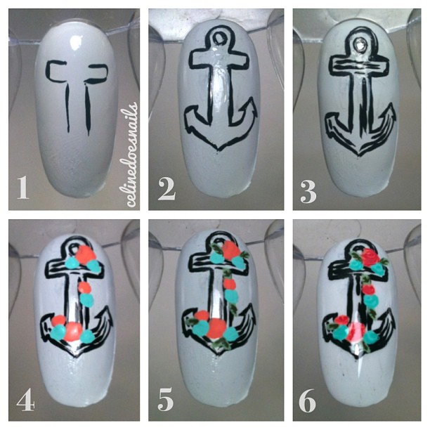 Nails By Celine: Anchor Nail Art Part II Tutorial