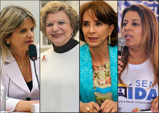 Flávia Morais, Lúcia Vânia, Raquel Teixeira e Aleandra Sousa: quatro políticas de alta qualidade que são apostas para a vice do pré-candidato tucano. As três primeiras são mais conhecidas