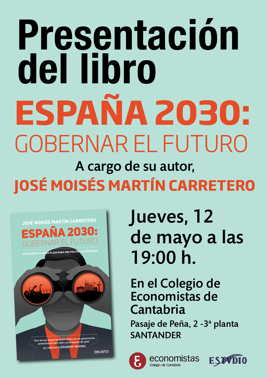 Librería Estvdio José Moisés Martín Carretero presentará ESPAÑA 2030