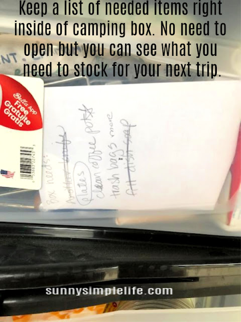 My Camp Kitchen Box camping organization, supply list for camping