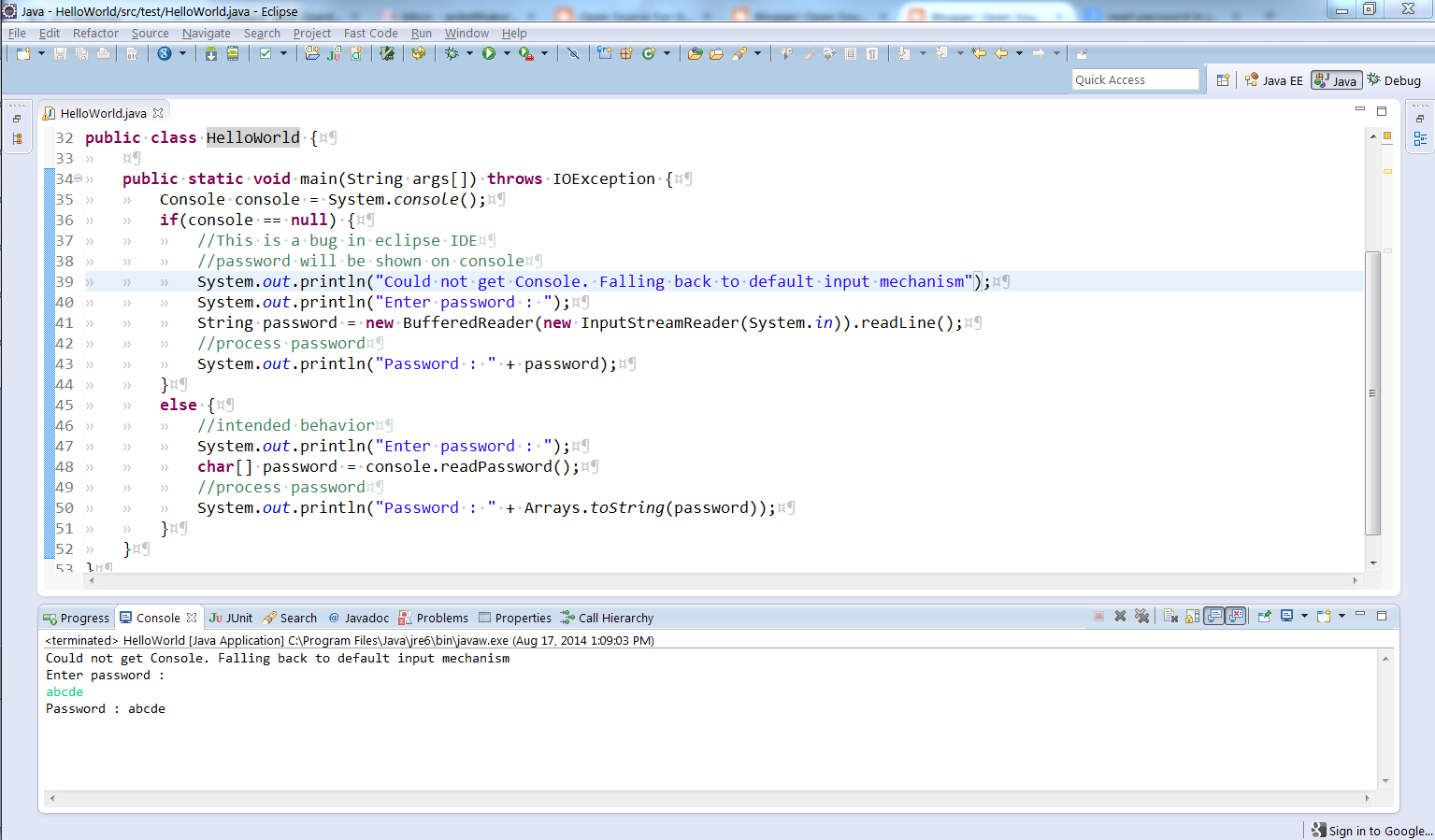 Open Source For Geeks: Reading password from command line in Java using ...